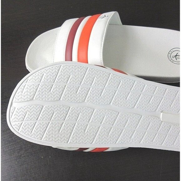 Original Penguin Men's Earle Slide Sandal White Coal Orange Red NWT Classic - Picture 4 of 4